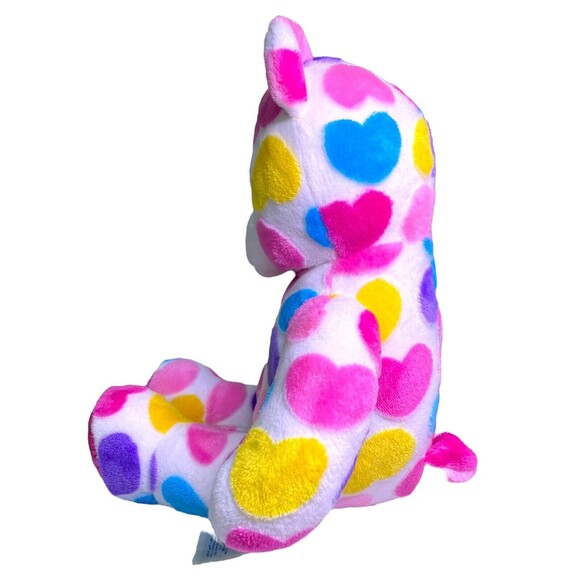 Build A Bear Colorful Hearts Bear W/Sparkle Hearts Valentines Plush 2019 - Picture 2 of 12